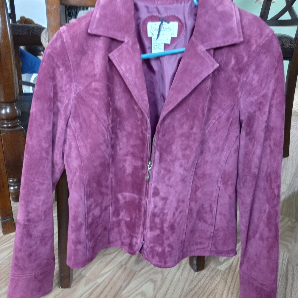 Live alittle red maroon swade jacket size S